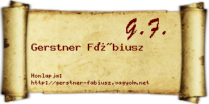 Gerstner Fábiusz névjegykártya